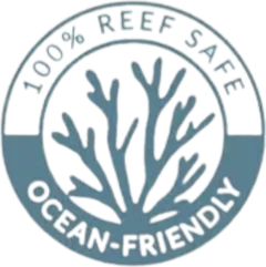 Logo 100 % Reef Safe, Ocean-friendly